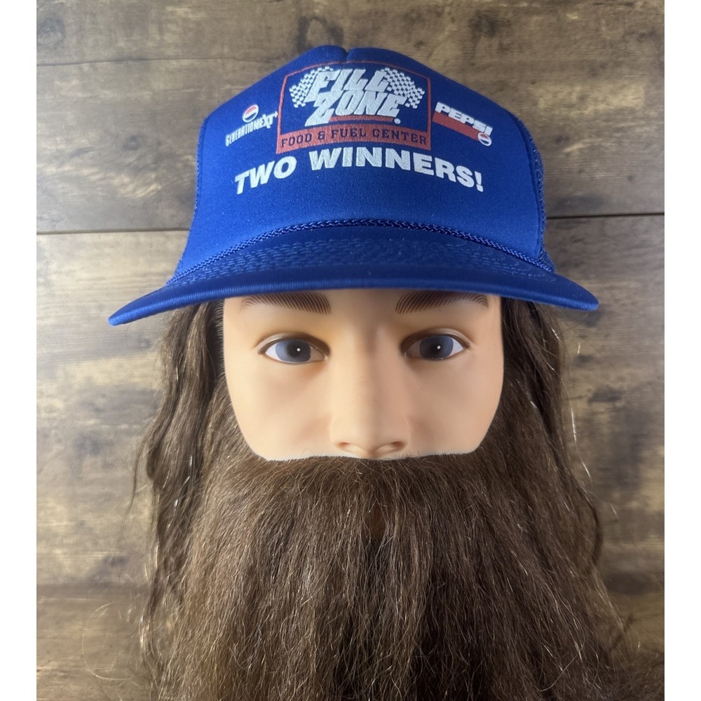 Vintage Blue Rare Pepsi "Fill Zone" Mesh Trucker Hat Snap Back Fast Shipping